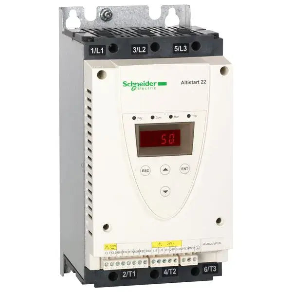 ReVolt Automation offers Schneider ATS22D88Q factory sealed surplus soft starter, 400 kW 3-phase unit with 1-year warranty and fast U.S. & global shipping.